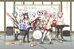  akemi_homura amplifier animal_ears bass_guitar black_hair blonde_hair blue_eyes blue_hair boots bottle cat_ears charlotte_(madoka_magica) drill_hair drum guitar highres homu hy136 instrument k-on! kaname_madoka kemonomimi_mode keyboard_(instrument) kyubey left-handed long_hair mahou_shoujo_madoka_magica miki_sayaka mitakihara_school_uniform morning_rescue multiple_girls pantyhose parody pink_eyes pink_hair purple_eyes red_eyes red_hair sakura_kyouko school_uniform short_hair skirt smile soul_gem speaker thighhighs tomoe_mami twintails yellow_eyes zettai_ryouiki 