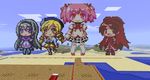  akemi_homura everyone female girl group highres kaname_madoka mahou_shoujo_madoka_magica minecraft multiple_girls parody sakura_kyouko tomoe_mami 