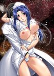  azuma_yuuya black_hair blue_eyes blue_hair blush breast_grab breasts doujinshi fingering hand_in_panties hibino_sayaka innai_kansen large_breasts long_hair megane mutou_keiji nipples nurse open_clothes oppai pantsu pussy_juice 