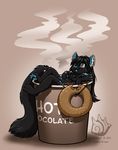  :d alishka bioluminescence black_cat cat cute doughnut ear_piercing feline female girl_in_a_cup glowing hindpaw hot_chocolate nix nude piercing solo trezhurisland 