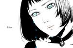  bad_id bad_pixiv_id banned_artist jewelry leon_the_professional mathilda_lando monochrome necklace s_tanly solo spot_color tears 