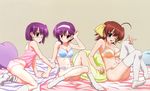  3girls absurdres bra breasts cleavage ef_~a_fairytale_of_the_two~ ef_~a_tale_of_memories~ feet fixed highres lingerie long_image miyamura_miyako multiple_girls no_shoes ohkaji_hiroyuki ookaji_hiroyuki pantsu shindou_chihiro shindou_kei socks thighhighs underwear wide_image 