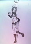  bdsm black_and_white bondage chain dominated domination doodle ears eyes_closed hair hand_cuffs juzki kinky long_hair monochrome neko_girl shakles sketch slave standing submissive tail tattoo tied tribal underwear 