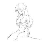  asahina_mikuru breasts bunny_girl greyscale medium_breasts monochrome shima-shuu solo suzumiya_haruhi_no_yuuutsu undressing 