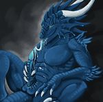  balls blue blue_theme cool_colors cum dragon erection fellatio horn long_tongue looking_at_viewer male masturbation nude oral oral_sex penis saliva scalie sex sharvampire solo tongue tongue_out 
