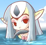  blue_submarine_no_6 fish monster_girl mouth_hold mutio pointy_ears red_eyes 