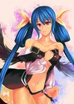  arc_system_works blue_hair dizzy guilty_gear navel red_eyes stomach wings 