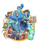  6+boys aile android arm_cannon arm_up ashe_(rockman) blonde_hair blue_eyes bracelet brown_eyes brown_hair capcom carrying child closed_eyes commentary_request crossed_arms crystal gem gloves green_eyes grey_(rockman) grey_hair hand_gesture headband helmet hikari_netto holding hoshikawa_subaru_(rockman) jewelry kin_niku long_hair model_x model_z multiple_boys multiple_girls one_eye_closed open_mouth panicking robot rock_volnutt rockman rockman_(character) rockman_(classic) rockman_dash rockman_exe rockman_exe_(character) rockman_x rockman_zero rockman_zx rockman_zx_advent ryuusei_no_rockman short_hair shoulder_carry sitting smile spiked_hair teeth vent warrock weapon white_gloves x_(rockman) zero_(rockman) 