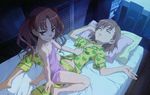  :3 absurdres bare_shoulders brown_eyes brown_hair drooling flat_chest gekota girl_on_top grin hair_ribbon hataike_hiroyuki highres huge_filesize imminent_rape lingerie long_hair misaka_mikoto multiple_girls navel nightgown no_bra official_art on_bed pajamas rape_face red_hair ribbon saliva see-through shirai_kuroko sleep_molestation sleeping smile strap_slip to_aru_kagaku_no_railgun to_aru_majutsu_no_index twintails unbuttoning underwear yuri 