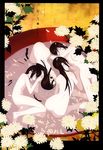  barefoot chrysanthemum flower hanafuda_(manga) highres multiple_girls nude okama scan translated 