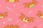 derp expressions fangs hybrid patachu pink pink_background plain_background red_eyes stars tiled wallpaper 