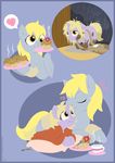  bandage blanket blonde_hair comic cub daww derp derpy_hooves_(mlp) dinky_hooves_(mlp) dirty equine female feral friendship_is_magic good_parenting hair horn mammal mud muffins my_little_pony pegasus rain raining raygirl tired unicorn wet wings young 