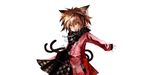  alternate_costume animal_ears banpai_akira brown_hair cat_ears checkered chen earrings fur jacket jewelry koumajou_densetsu koumajou_densetsu_2 multiple_tails no_hat no_headwear open_mouth orange_eyes short_hair skirt slit_pupils solo tail touhou 