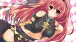  bad_id bad_pixiv_id hairband highres long_hair megurine_luka navel pink_hair purple_eyes skirt solo thighhighs vocaloid watanuki_kaname 