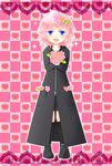  bad_id bad_pixiv_id black_coat_(kingdom_hearts) blue_eyes boots child flower highres kingdom_hearts male_focus marluxia okitsune_(okitsune-sama) pink_hair shorts solo sparkle younger 