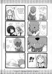  4koma chibi comic eretto greyscale hard_translated highres lyrical_nanoha magical_girl mahou_shoujo_lyrical_nanoha_strikers minigirl monochrome multiple_4koma multiple_girls reinforce_zwei translated yagami_hayate zafira 