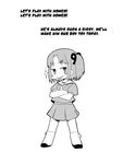  98se-tan artist_request doujinshi greyscale hard_translated monochrome os-tan school_uniform solo the_star_of_delight translated 