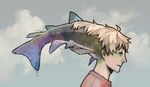  blonde_hair blue_eyes fish_takenaka gag_manga_biyori honnomusi323 male_focus profile solo wet 