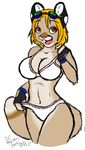  awesome awesome_face b.c. blonde_hair bra clothed clothing cougar derp_face edit feline female hair mammal meme panties piercing pinkle shopped skimpy solo underwear undressed zeph 