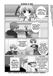  comic doujinshi greyscale hard_translated heart labcoat lyrical_nanoha mahou_shoujo_lyrical_nanoha_strikers mikage_takashi military military_uniform monochrome multiple_girls pantyhose shamal translated tsab_ground_military_uniform uniform 