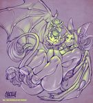  asha_hira bat bracelet breasts claws collar ear_piercing earring equine female flower furry-specific_piercing hair hooves horn horns horse hybrid jewelry long_hair lying mammal necklace nude piercing showkaizer solo tail ukimori ultraviolet ultraviolet_(character) unicorn wing_piercing wings 