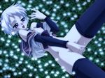  detached_sleeves fingering gray_hair onanism sapphism_no_gensou stockings tagme 