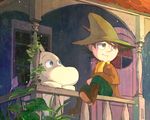  brown_eyes brown_hair hat itou_hachi moomin moomintroll no_humans snufkin 