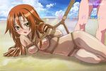  azuma_satori bamboo_blade bdsm beach bondage bound crotch_rope day megami nipples nude nude_filter pinup rope shibari solo_focus third-party_edit watanabe_atsuko 