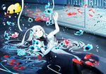  arm_up bad_id bad_pixiv_id bubble fish flower long_hair original shiki_nozi solo white_hair 