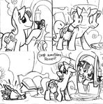  black_and_white caramel_(mlp) comic elosande embarrassed equine female feral friendship_is_magic horn horse male mammal monochrome my_little_pony pony seeds twilight_sparkle_(mlp) unicorn 