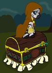  creature crossover discworld duo equine female feral friendship_is_magic looking_at_viewer luggage mammal my_little_pony okiedokielowkey outside sad sapient_pearwood sitting solo the_luggage toony treasure zebra zecora_(mlp) 