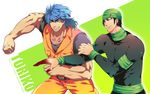  2boys black_hair blue_hair coco_(toriko) green_eyes multiple_boys toriko_(series) toriko_(toriko) yellow_eyes 