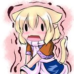  animal_ears blonde_hair blush cat_ears cat_tail chibi extra_ears hoshizuki_(seigetsu) kemonomimi_mode mizuhashi_parsee open_mouth pointy_ears puru-see scarf short_hair solo stretch tail touhou trembling |_| 