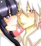  arekkusu bad_id bad_pixiv_id bangs close-up face fujiwara_no_mokou houraisan_kaguya multiple_girls touhou 