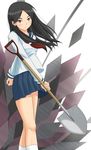  black_hair kitsu_chiri school_uniform schoolgirl shovel 