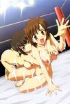  breasts brown_hair find_similar girls_bravo highres kojima_kirie kosame_(girls_bravo) large_breasts nipples nude nude_filter oppai photoshop pussy uncensored wrestling yuri 