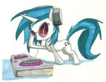  dj_table equine eyewear female feral friendship_is_magic horn horse mammal my_little_pony plain_background pony solo sunglasses unicorn unknown_artist vinyl_scratch_(mlp) white_background 