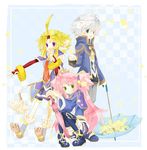  atelier_(series) blonde_hair mana_khemia mana_khemia_(series) nicole_mimi_tithel philomel_hartung pink_hair star stars tail umbrella vayne_aurelius 