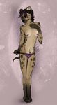  female hair hyena mammal nipple_piercing nipples panties piercing punk purple_hair slim solo thin tsareia underwear 