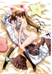  :3 :d absurdres black_legwear bottomless bra brown_hair dakimakura_(object) dress_shirt drooling ef female_pervert green_bra green_panties hair_ribbon hayama_mizuki heart highres implied_yuri kneehighs lying nanao_naru navel no_shoes on_side open_clothes open_mouth open_shirt panties panties_around_one_leg panty_pull pervert pillow pillow_hug rectangular_mouth ribbon scan school_uniform shindou_kei shirt shirt_removed side-tie_panties side_ponytail skirt skirt_removed smile solo sweatdrop underwear unfastened |_| 