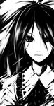  greyscale iseki_mitsuharu looking_at_viewer monochrome reiuji_utsuho solo touhou 