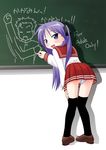  kagami_hiiragi knee_socks lucky_star purple_hair school_uniform schoolgirl shimapan tagme twin_tails upskirt 