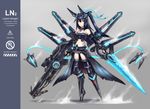  android chemistry cyborg english gia gun hat highres mecha_musume neon_trim original personification purple_eyes robotic_legs solo sword tail thighhighs weapon 