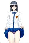  pantsu polorinken pubic_hair school_uniform skirt_lift 
