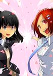  amagami ayatsuji_tsukasa bangs black_jacket crossover jacket kareshi_kanojo_no_jijou kibito_high_school_uniform miyazawa_yukino multiple_girls santa_(sunflower) school_uniform 