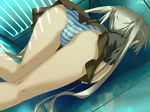  air_duct all_fours bent_over blonde cg eroge happy_margaret high_res kneepits kokonoka oshiri panchira pantsu rindou_saki shimapan skirt striped upskirt 