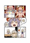  bat_wings blonde_hair blue_dress blue_hair braid cake comic dress fangs flandre_scarlet food fruit grin highres izayoi_sakuya just_as_planned licking maid multiple_girls open_mouth pink_dress red_eyes remilia_scarlet side_ponytail silent_comic silver_hair smile strawberry tears touhou troll_face twin_braids uvula wings zetsumame 