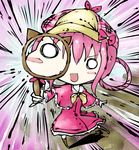  bad_id bad_pixiv_id blush_stickers bow chibi dress hat koohee magnifying_glass pink_bow pink_hair sherlock_shellingford solo tantei_opera_milky_holmes 