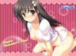  angel_navigate areolae inuzumi_masaki kamihonoki_shion nipples no_bra open_shirt oppai pantsu string_panties wallpaper 