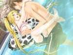  blush game_cg kanojo_x_kanojo_x_kanojo long_hair oppai orifushi_mafuyu pool ribbon sex twin_tails 